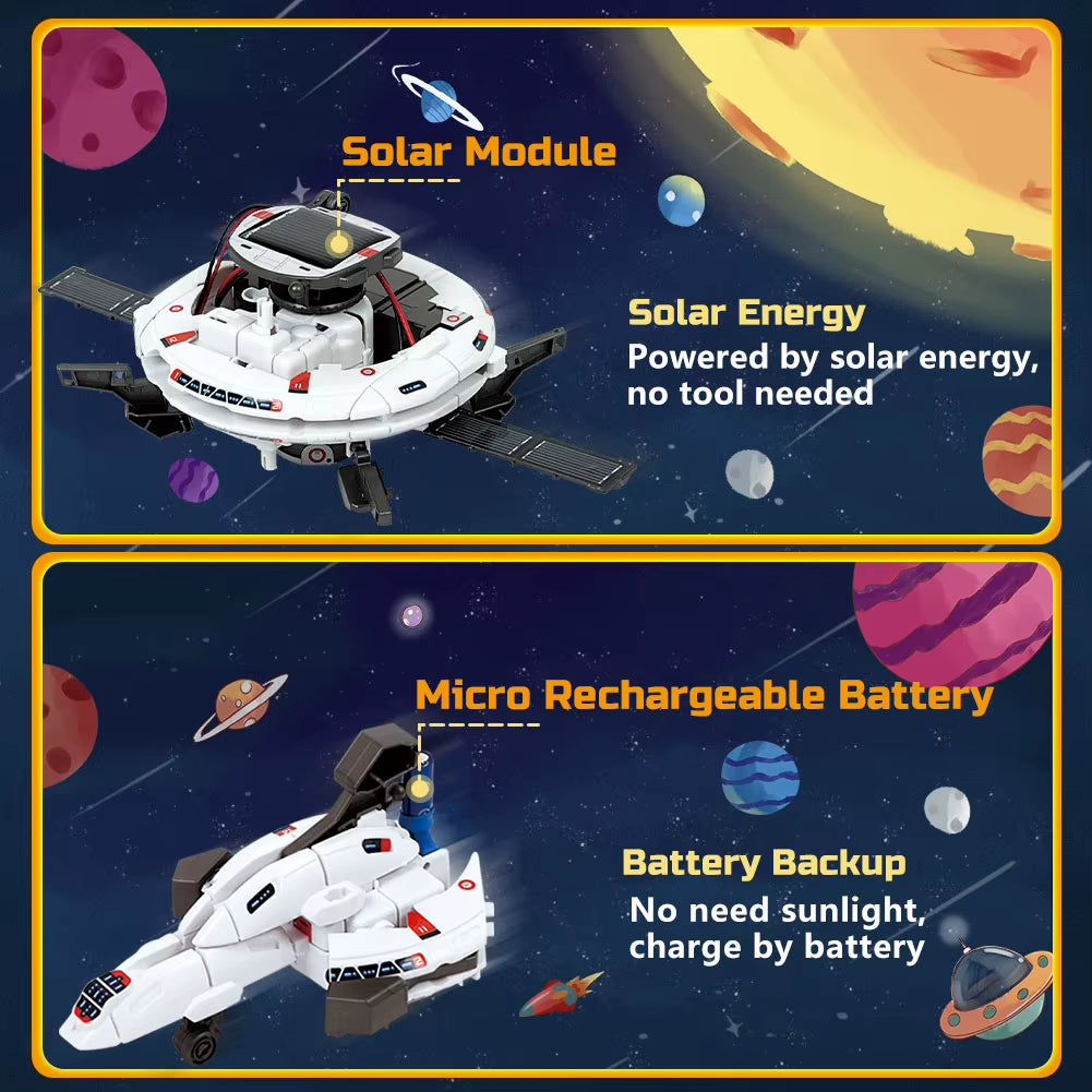 6In 1 Solar Robot Kits Educational Toys STEM Technology Learning Block Spaceship Robotics Scientific Toy for Kids Children Gifts