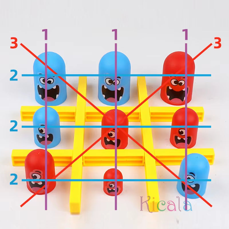 Tic Tac Toe Big Eat Small Gobble Board Game Parent-Child Interactive Educational Toys for Kids Christmas Gifts Family Games