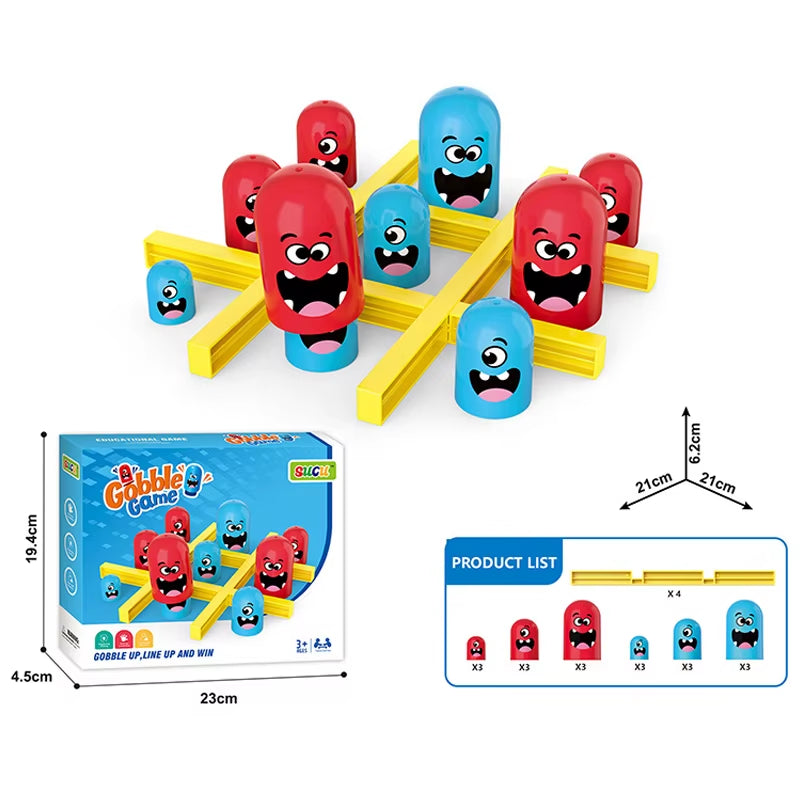 Tic Tac Toe Big Eat Small Gobble Board Game Parent-Child Interactive Educational Toys for Kids Christmas Gifts Family Games