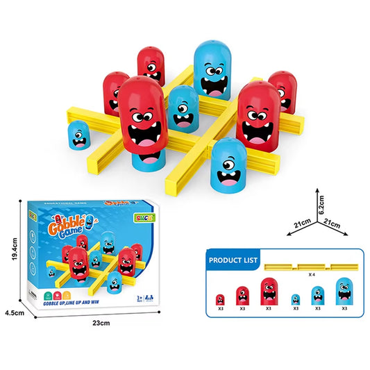 Tic Tac Toe Big Eat Small Gobble Board Game Parent-Child Interactive Educational Toys for Kids Christmas Gifts Family Games