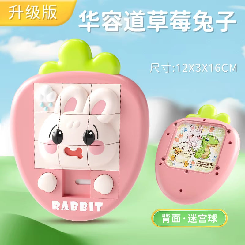 Cartoon Animal Slide Puzzle Games Kids Brain Teaser Puzzles Travel Toys Educational Smart Logic Board Game for Children Ages 2-6