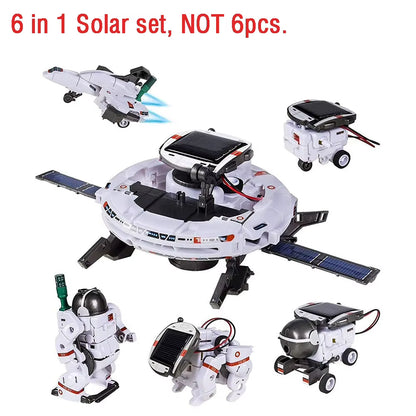 6In 1 Solar Robot Kits Educational Toys STEM Technology Learning Block Spaceship Robotics Scientific Toy for Kids Children Gifts