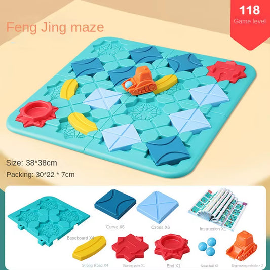 Logical Road Builder Games, STEM Family Board Game, Large Educational Smart Brain Teasers Puzzles Toys,Early Montessori