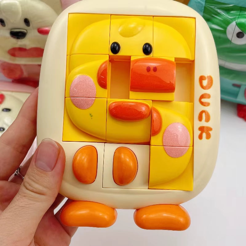 Cartoon Animal Slide Puzzle Games Kids Brain Teaser Puzzles Travel Toys Educational Smart Logic Board Game for Children Ages 2-6