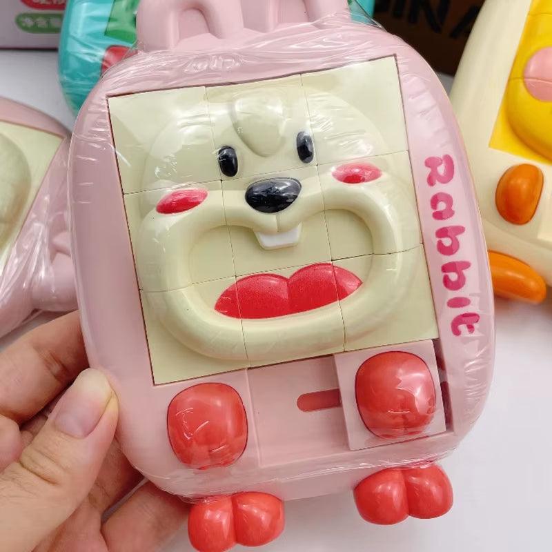 Cartoon Animal Slide Puzzle Games Kids Brain Teaser Puzzles Travel Toys Educational Smart Logic Board Game for Children Ages 2-6