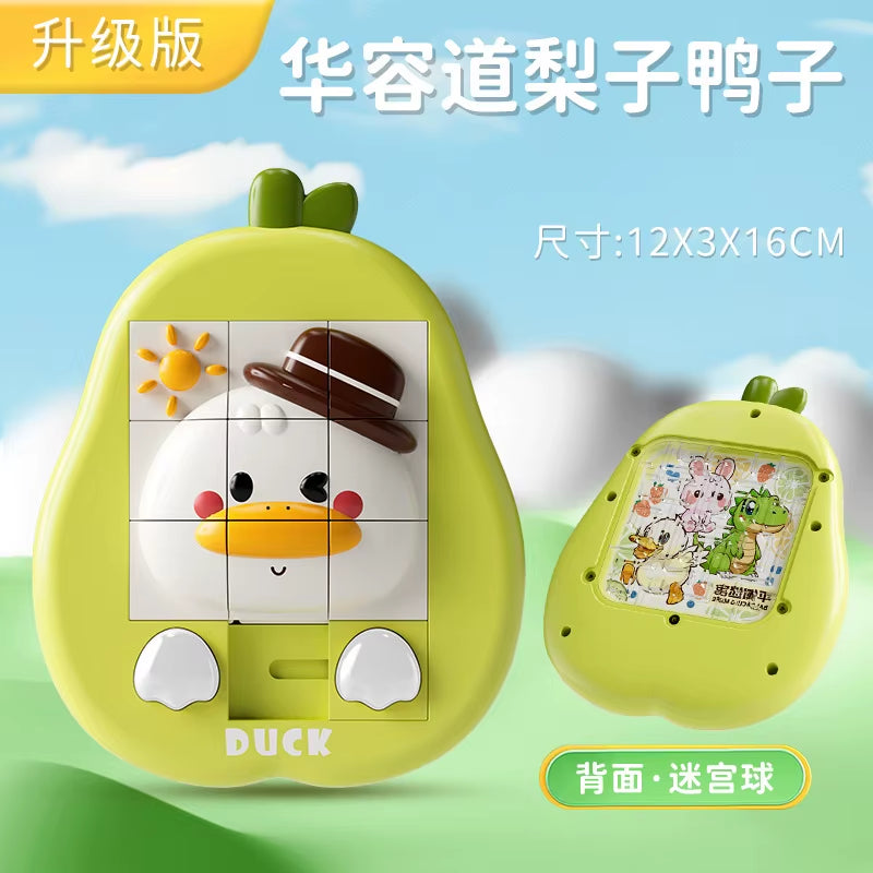 Cartoon Animal Slide Puzzle Games Kids Brain Teaser Puzzles Travel Toys Educational Smart Logic Board Game for Children Ages 2-6