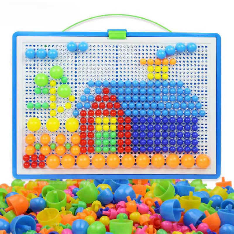 296Pcs 3D Puzzle Educational STEM Toys, Mushroom Grain Design Boxed Building Board Games for Kids Learning Activities​